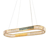 GOLDEN PEACOCK Luxury Linear Crystal Chandelier